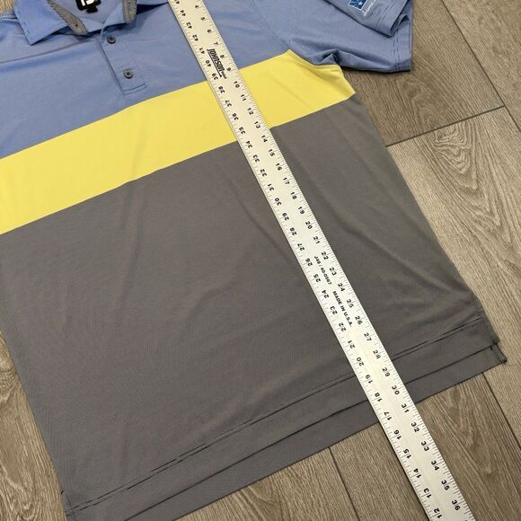 Footjoy Golf Polo Shirt Mens Large Colorblock Blue Yellow Black Athletic Casual - Picture 5 of 8